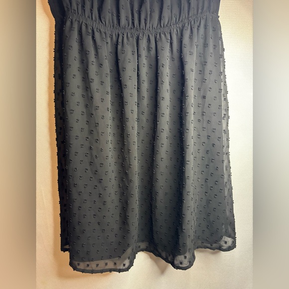 Elle Black Dress w/ Embroidered Polka Dots - Picture 3 of 12